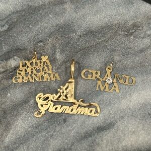 14k gold grandma pendants/charms